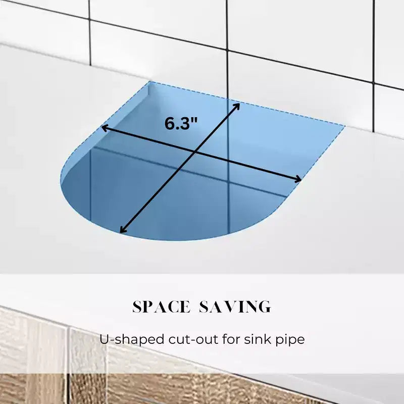 Meuble sous-lavabo de salle de bain Evideco avec 2 portes et étagère, sans pied, pour lavabo non suspendu