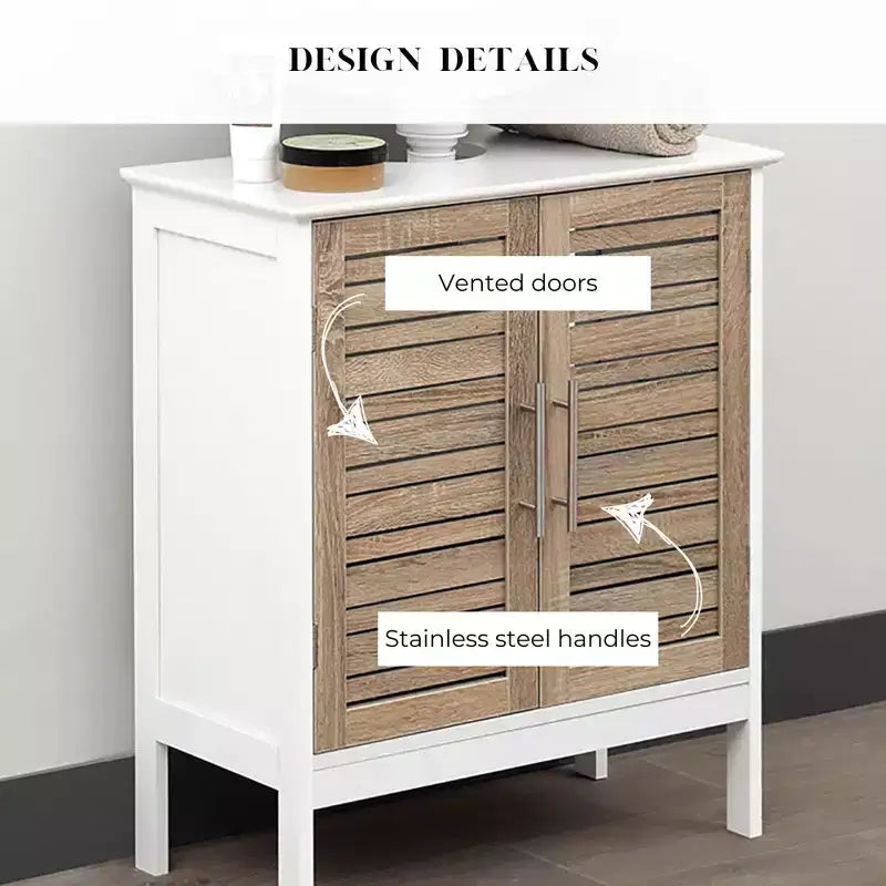 Meuble sous-lavabo de salle de bain Evideco avec 2 portes et étagère, sans pied, pour lavabo non suspendu