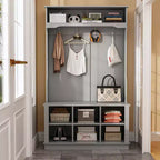 Famapy Entryway Hall Tree Storage Bench Shoe Rack