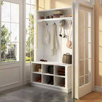 Meuble d'entrée Famapy, banc de rangement et étagère à chaussures