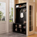 Meuble d'entrée Famapy, banc de rangement et étagère à chaussures