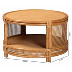 Table basse bali & pari Louis, rotin marron naturel, style bohème moderne