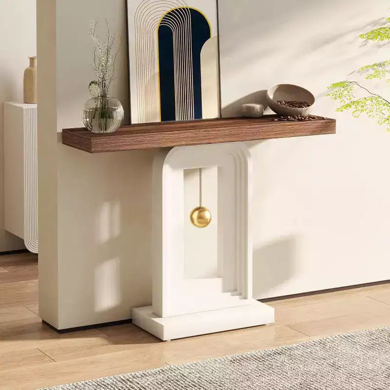 Console étroite Lantine Modern de 40 pouces avec base en forme de pendule