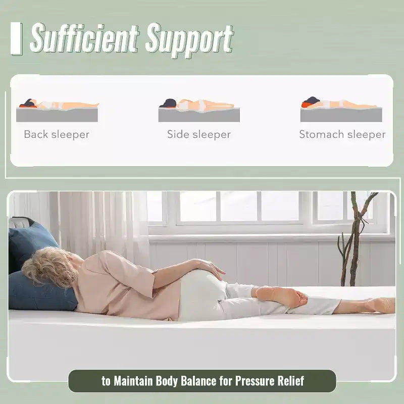 Matelas en mousse à mémoire de forme de 8 pouces FDW Matelas en mousse confortable ondulée de 8 pouces, certifié CertiPUR-US, housse douce amovible, blanc
