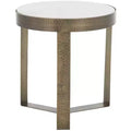 Triss Round Accent Table - ACC4617A - White Marble/Antique Brass - Safavieh