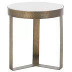 Table d'appoint ronde Triss - ACC4617A - Marbre blanc/Laiton antique - Safavieh