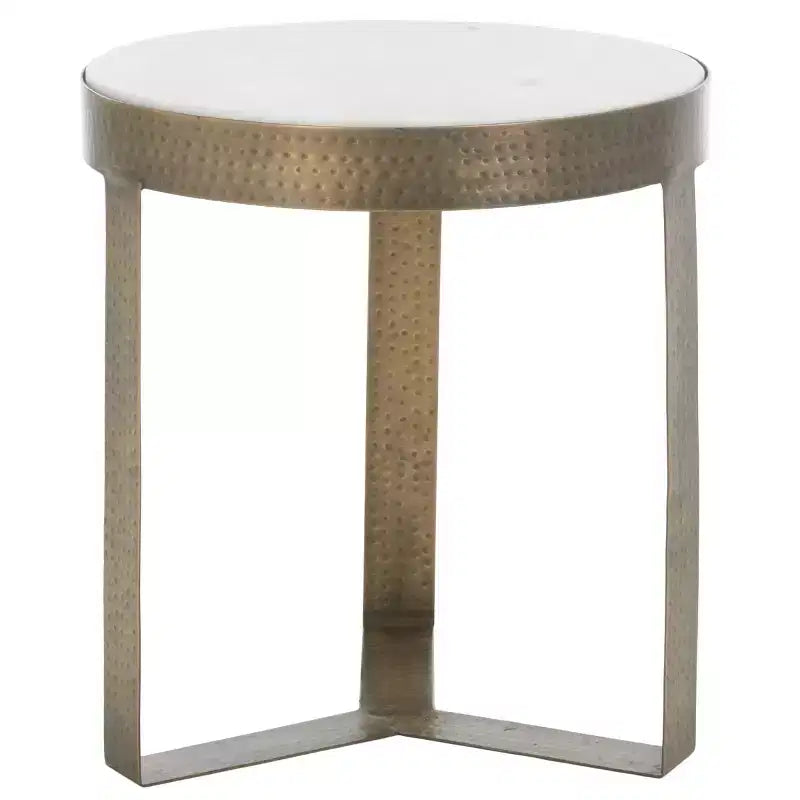 Table d'appoint ronde Triss - ACC4617A - Marbre blanc/Laiton antique - Safavieh