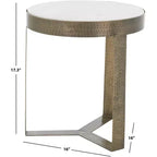 Table d'appoint ronde Triss - ACC4617A - Marbre blanc/Laiton antique - Safavieh