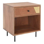 Table de Chevet Benford 1 Tiroir - NST9010 - Naturel/Or - Safavieh