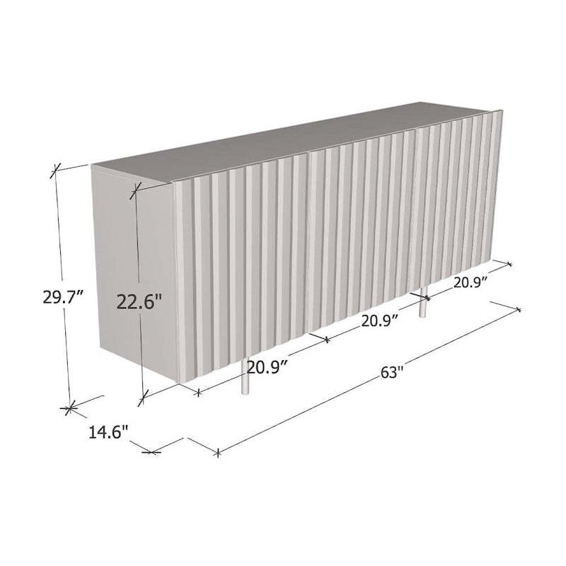 Buffet/Bahut moderne blanc/noir laqué – Meuble simple