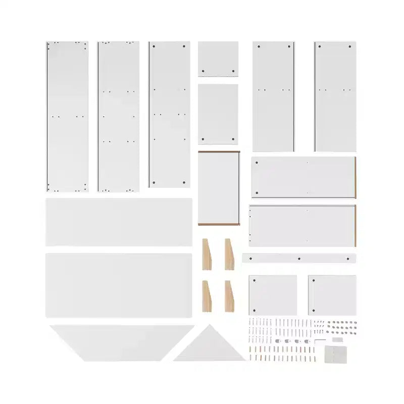Étagère sur pied Steiner White Dollhouse à 8 compartiments pour livres ou figurines, avec pieds en hêtre