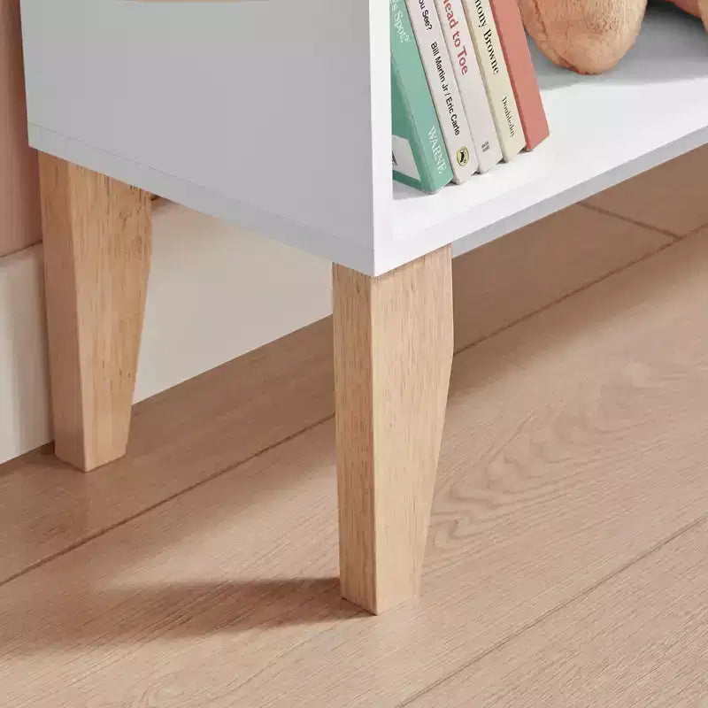 Étagère sur pied Steiner White Dollhouse à 8 compartiments pour livres ou figurines, avec pieds en hêtre