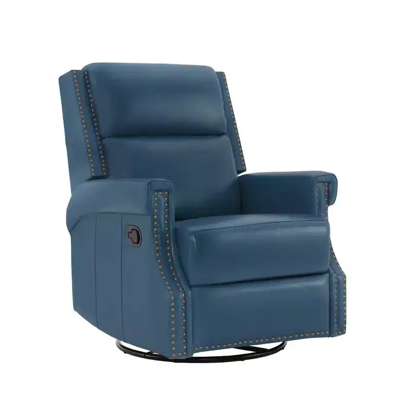 Hyleory Fauteuil à bascule inclinable pivotant 33.03'', en cuir, avec repose-pieds, pour salon, chambre à coucher, dossier haut ergonomique
