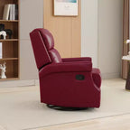 Hyleory Fauteuil à bascule inclinable pivotant 33.03'', en cuir, avec repose-pieds, pour salon, chambre à coucher, dossier haut ergonomique