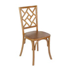Chaise de salle à manger Merrick Lane en bois massif, empilable, avec dossier orné et finition élégante