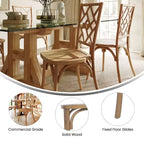 Chaise de salle à manger Merrick Lane en bois massif, empilable, avec dossier orné et finition élégante