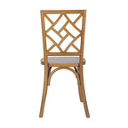 Chaise de salle à manger Merrick Lane en bois massif, empilable, avec dossier orné et finition élégante
