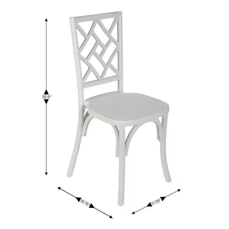 Chaise de salle à manger Merrick Lane en bois massif, empilable, avec dossier orné et finition élégante