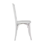 Chaise de salle à manger Merrick Lane en bois massif, empilable, avec dossier orné et finition élégante