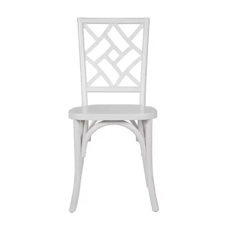 Chaise de salle à manger Merrick Lane en bois massif, empilable, avec dossier orné et finition élégante