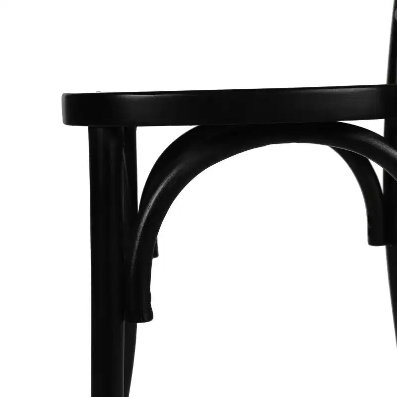 Chaise de salle à manger Merrick Lane en bois massif, empilable, avec dossier orné et finition élégante