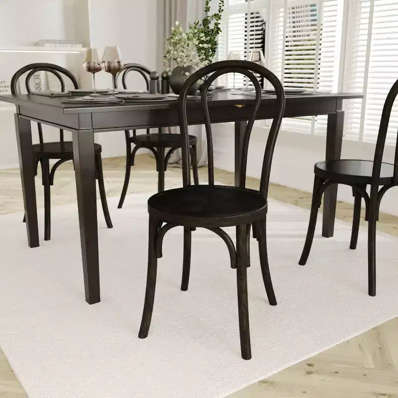 Emma et Oliver - Lot de 2 chaises de salle à manger empilables en bois massif style Thonet