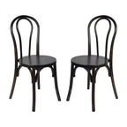 Emma et Oliver - Lot de 2 chaises de salle à manger empilables en bois massif style Thonet