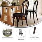 Emma et Oliver - Lot de 2 chaises de salle à manger empilables en bois massif style Thonet