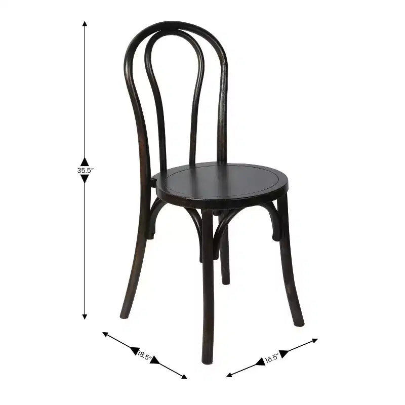 Emma et Oliver - Lot de 2 chaises de salle à manger empilables en bois massif style Thonet