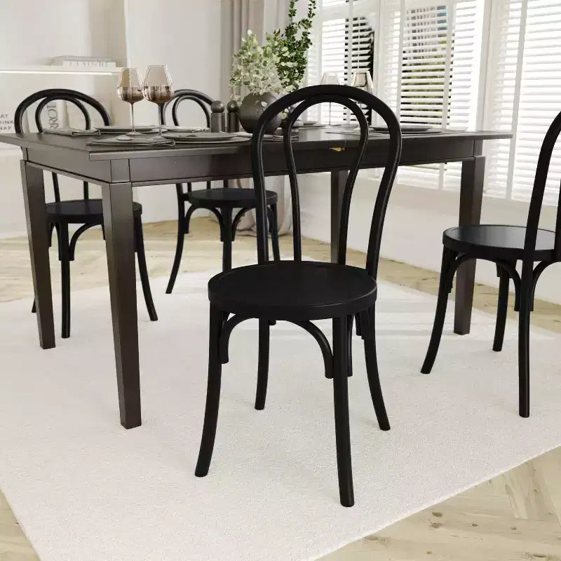 Emma et Oliver - Lot de 2 chaises de salle à manger empilables en bois massif style Thonet