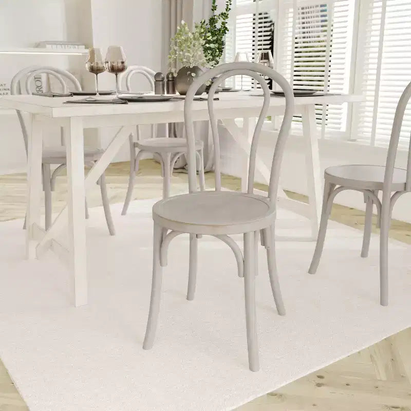 Emma et Oliver - Lot de 2 chaises de salle à manger empilables en bois massif style Thonet