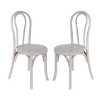 Emma et Oliver - Lot de 2 chaises de salle à manger empilables en bois massif style Thonet