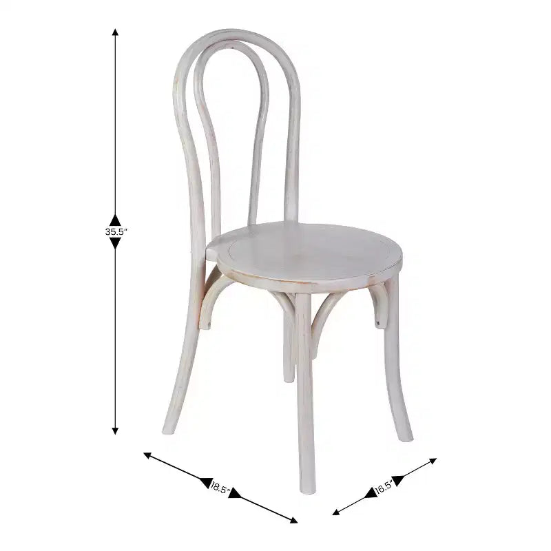 Emma et Oliver - Lot de 2 chaises de salle à manger empilables en bois massif style Thonet