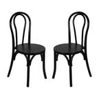 Emma et Oliver - Lot de 2 chaises de salle à manger empilables en bois massif style Thonet