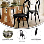 Emma et Oliver - Lot de 2 chaises de salle à manger empilables en bois massif style Thonet