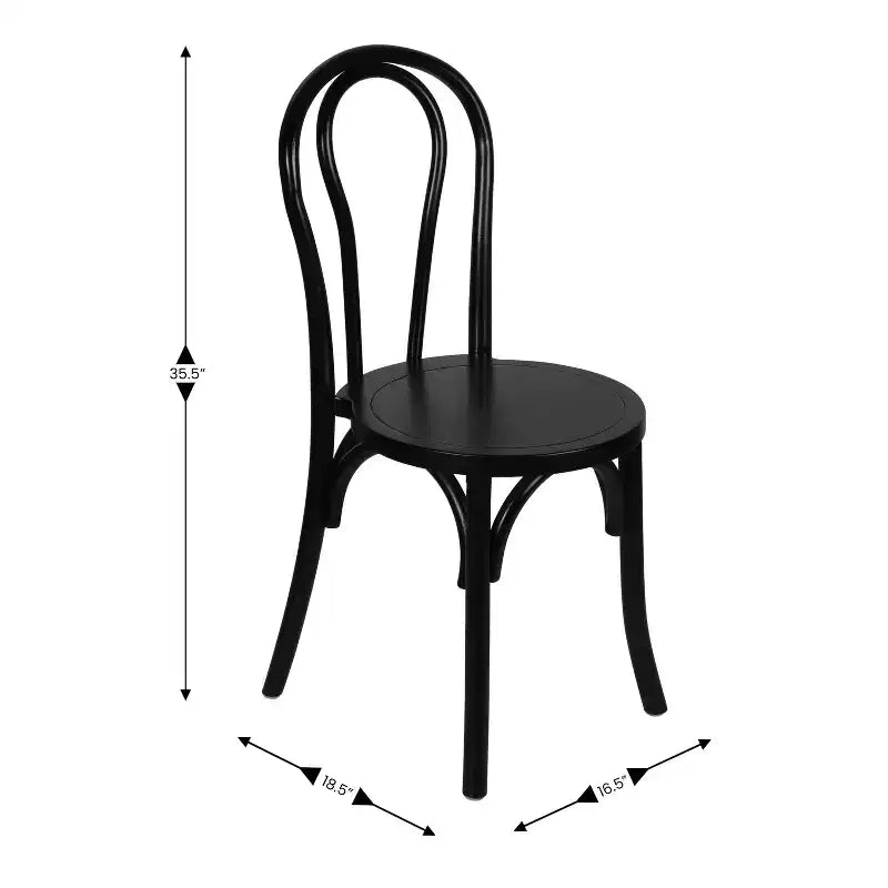 Emma et Oliver - Lot de 2 chaises de salle à manger empilables en bois massif style Thonet
