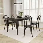 Emma and Oliver Set of 2 Solid Wood Thonet Style Stack Dining Chairs