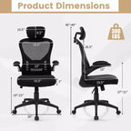 Chaise de bureau ergonomique en maille Costway Chaise de direction réglable en hauteur Noire