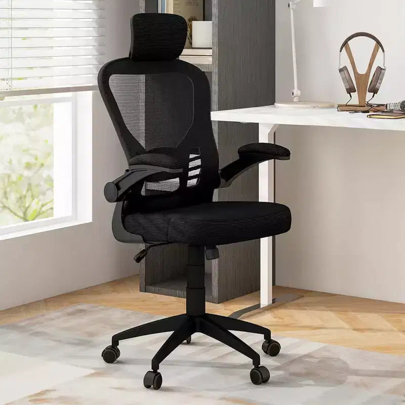 Chaise de bureau ergonomique en maille Costway Chaise de direction réglable en hauteur Noire