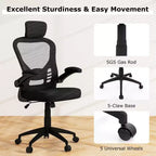 Chaise de bureau ergonomique en maille Costway Chaise de direction réglable en hauteur Noire