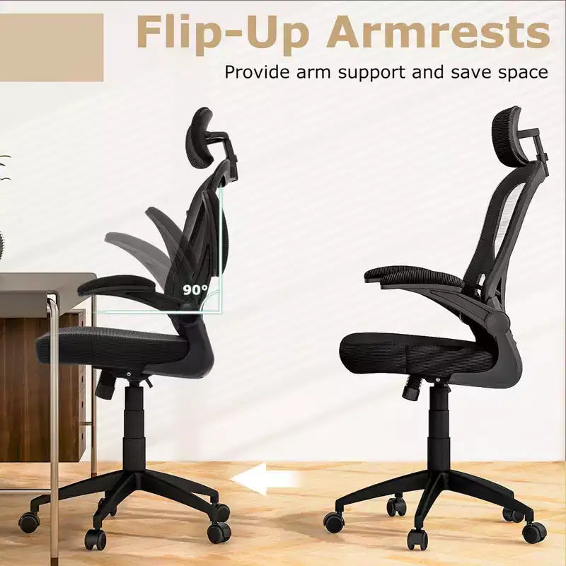 Chaise de bureau ergonomique en maille Costway Chaise de direction réglable en hauteur Noire