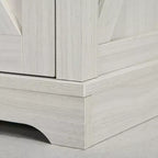 Table d'appoint HOMCOM avec station de charge et ports USB, table d'appoint de style rustique avec armoire de rangement pour salon, blanc vieilli