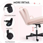 Chaise sans accoudoirs Erommy Criss Cross avec roulettes, Chaise de bureau à pieds croisés réglable en hauteur, Chaise de bureau pour le bureau, la chambre, le salon