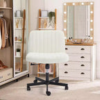 Chaise sans accoudoirs Erommy Criss Cross avec roulettes, Chaise de bureau à pieds croisés réglable en hauteur, Chaise de bureau pour le bureau, la chambre, le salon