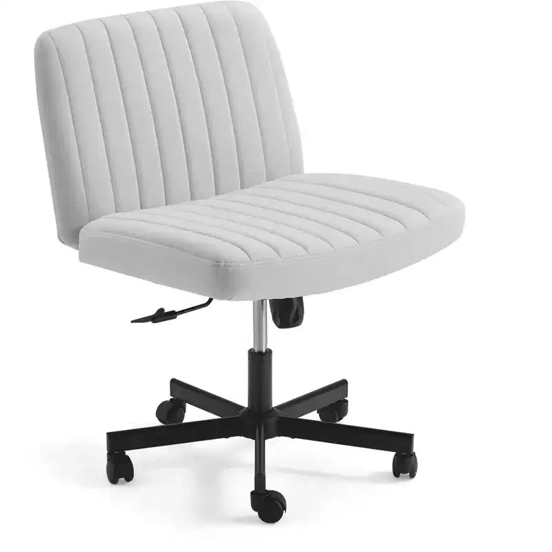 Chaise sans accoudoirs Erommy Criss Cross avec roulettes, Chaise de bureau à pieds croisés réglable en hauteur, Chaise de bureau pour le bureau, la chambre, le salon