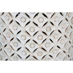 Jofran, Petite table d'appoint tambour en bois dur vieilli, de marque Decker, coloris blanc