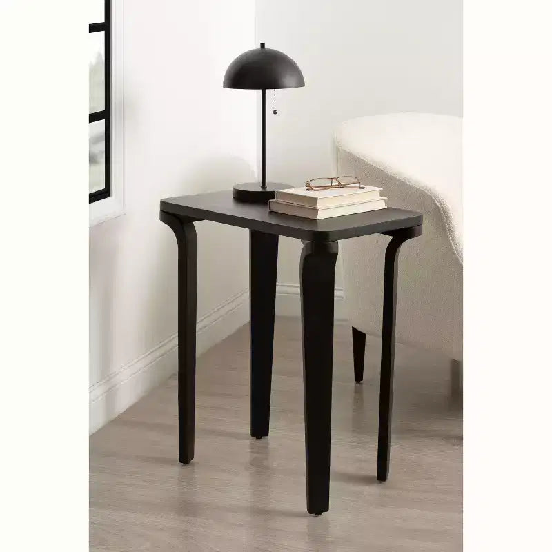 Table d'appoint en bois Escalon Kate and Laurel, 56x36x66 cm, Noir