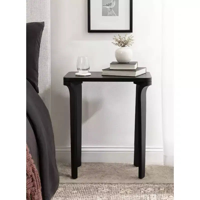 Table d'appoint en bois Escalon Kate and Laurel, 56x36x66 cm, Noir