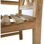 Chaise de salle à manger d'extérieur en teck naturel nordique avec accoudoirs - Beige