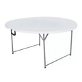 Peakform Round Multipurpose Banquet Table Lightweight Durable Folding Desk with Secure Base for Indoor and Outdoor Events, 60 Inch, White